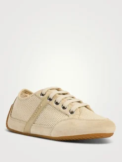 Slim Suede And Mesh Sneakers