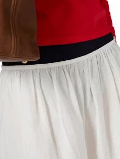 Slubbed Poplin Skirt