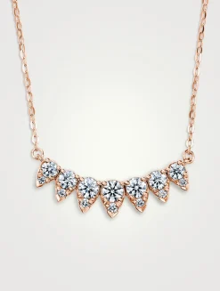 Small Aerial 18K Gold Eclipse Pendant Necklace With Diamonds