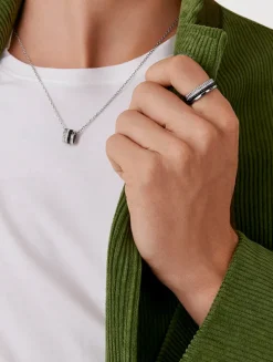 Small Black Edition Quatre White Gold Ring With Black PVD And Diamonds