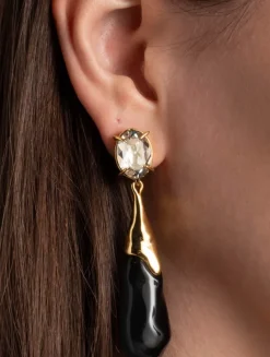 Small Bonbon Crystal Teardrop Earrings