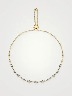 Small Cadence 18K Gold Bolo Bracelet With Diamonds
