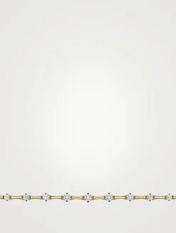 Small Cadence 18K Gold Bolo Bracelet With Diamonds