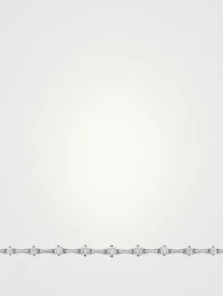 Small Cadence 18K White Gold Bolo Bracelet With Diamonds
