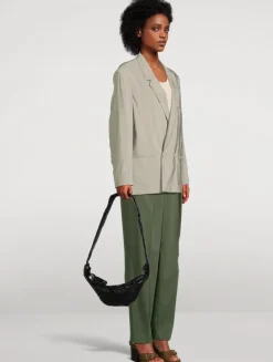 Small Croissant Canvas Shoulder Bag