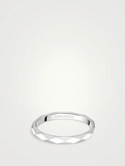 Small Facette Platinum Wedding Band