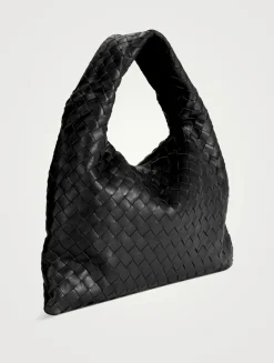 Small Hop Intrecciato Leather Shoulder Bag