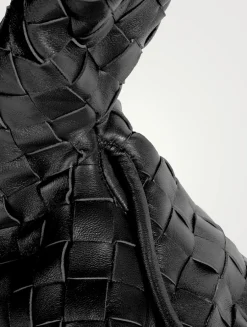 Small Hop Intrecciato Leather Shoulder Bag