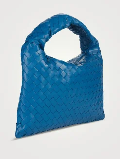 Small Hop Intrecciato Leather Shoulder Bag