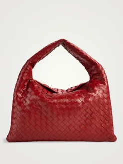Small Hop Intrecciato Leather Shoulder Bag