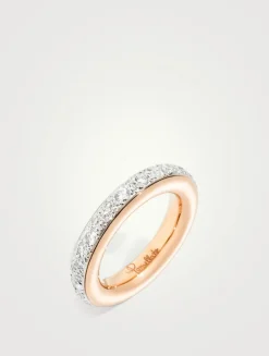 Small Iconica 18K Rose Gold Ring With Diamonds