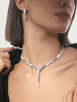 Small Imperial Move 18K Gold Earrings With Diamonds