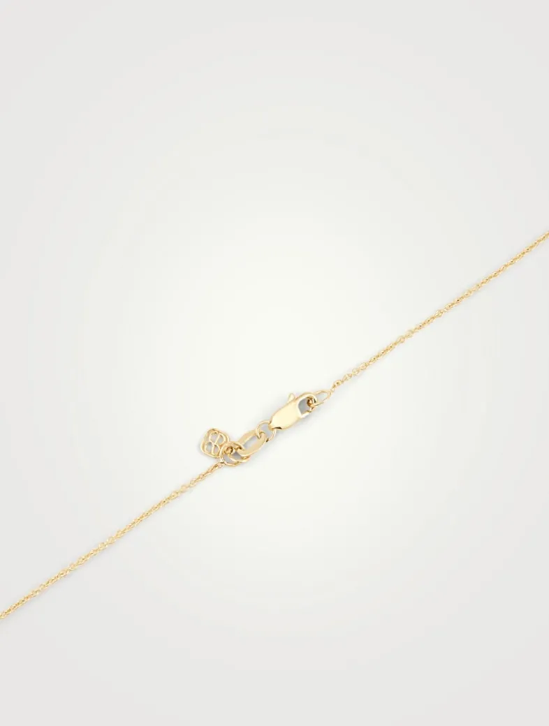 Small 14K Gold Evil Eye Coin Necklace With Diamond