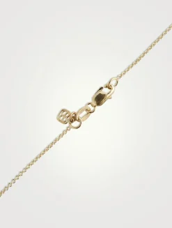 Small 14K Gold Heart Charm Necklace With Pavé Diamonds