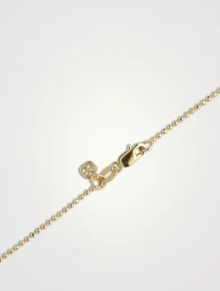 Small 14K Gold Luck Coin Pendant Necklace With Pavé Diamonds