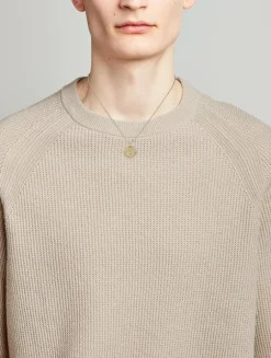 Small 14K Gold Luck Coin Pendant Necklace With Pavé Diamonds