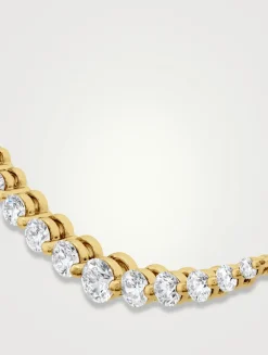 Small 18K Gold Smile Necklace With Diamonds