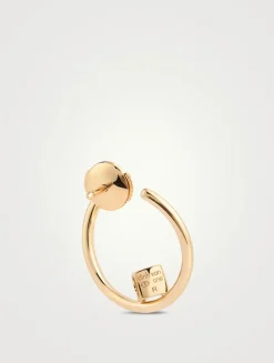 Small Le Cube Diamant 18K Gold Hoop Earrings With Diamonds