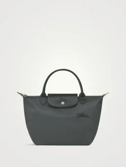 Small Le Pliage Green Top Handle Bag