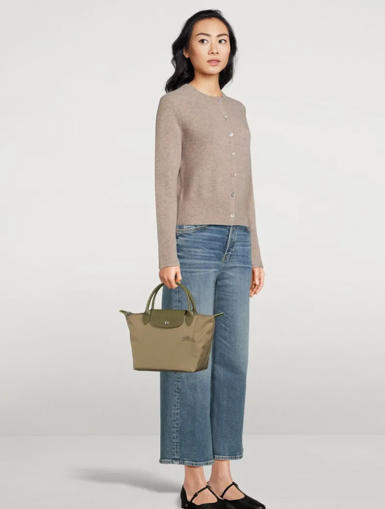 Small Le Pliage Green Top Handle Bag
