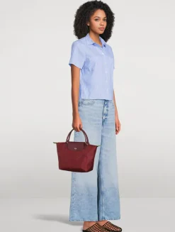 Small Le Pliage Green Top Handle Bag