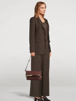 Small Magenta Leather Crossbody Bag