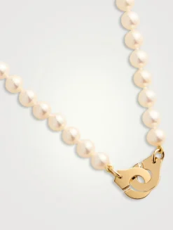 Small Menottes Dinh Van Pearl And 18K Gold Necklace
