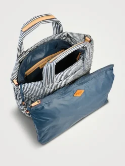 Small Metro Deluxe Seersucker Tote Bag In Stripe Print