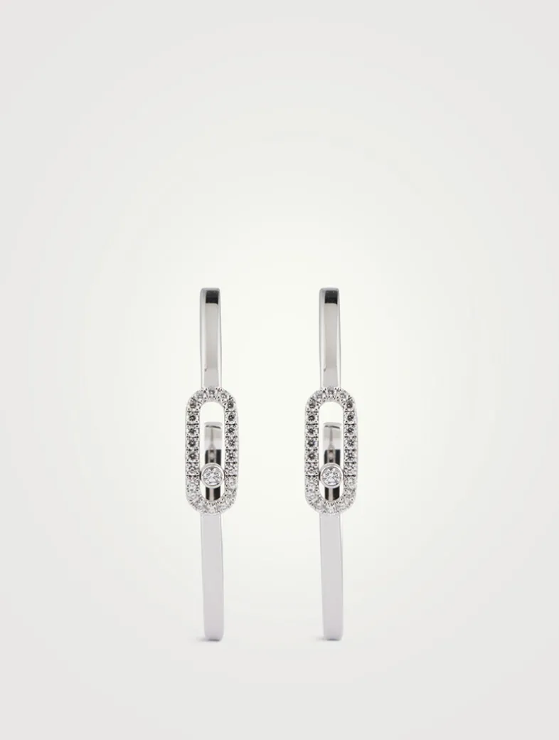 Small Move Uno 18K Gold Hoop Earrings With Diamonds