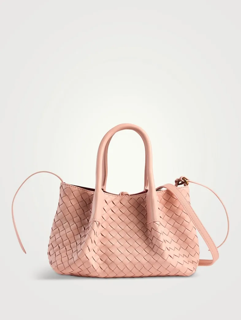 Small Pinacoteca Intrecciato Leather Tote Bag