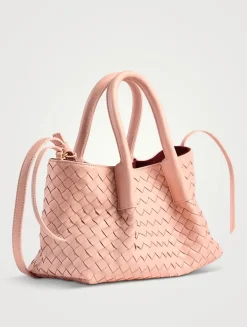 Small Pinacoteca Intrecciato Leather Tote Bag