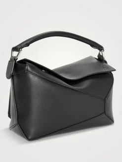 Small Puzzle Edge Leather Bag