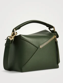 Small Puzzle Edge Leather Bag