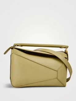 Small Puzzle Edge Leather Bag