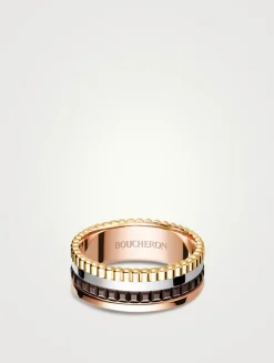 Small Quatre Classique Gold Ring With Brown PVD
