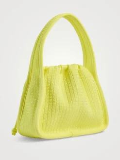 Small Ryan Crystal Rib-Knit Shoulder Bag