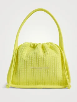 Small Ryan Crystal Rib-Knit Shoulder Bag