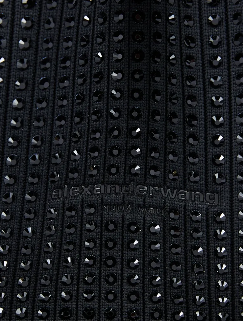 Small Ryan Crystal Rib-Knit Shoulder Bag