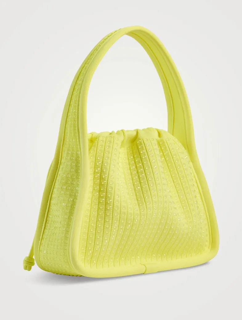 Small Ryan Crystal Rib-Knit Shoulder Bag