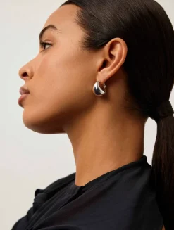 Small Sculptural Chubby Dome Hoop Earrings