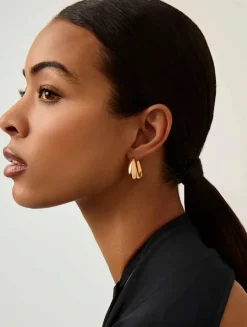 Small Sculptural Chubby Hoop Earrings