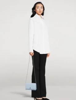 Small Skull Croc-Embossed Leather Chain Bag