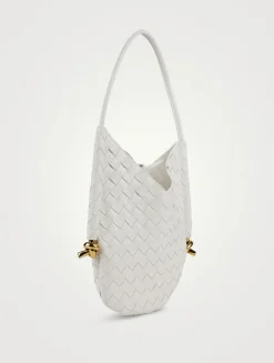 Small Solstice Intrecciato Leather Shoulder Bag