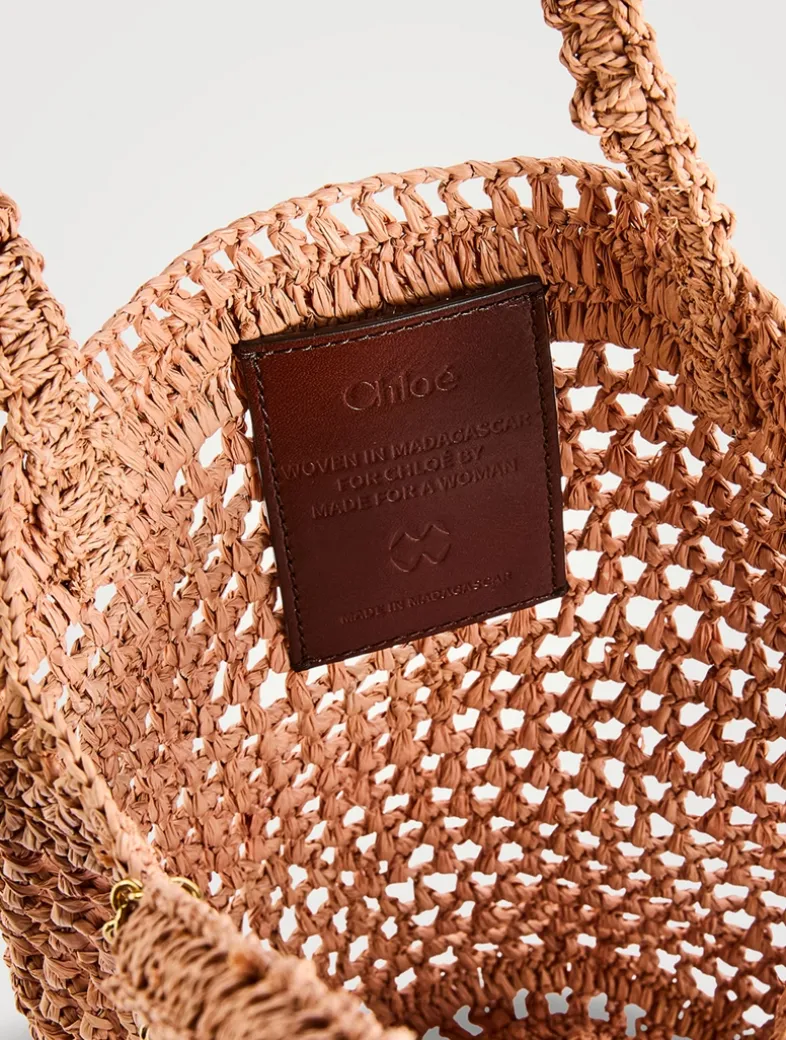 Small Summer Banana Raffia Tote Bag