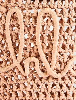 Small Summer Banana Raffia Tote Bag