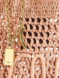 Small Summer Banana Raffia Tote Bag