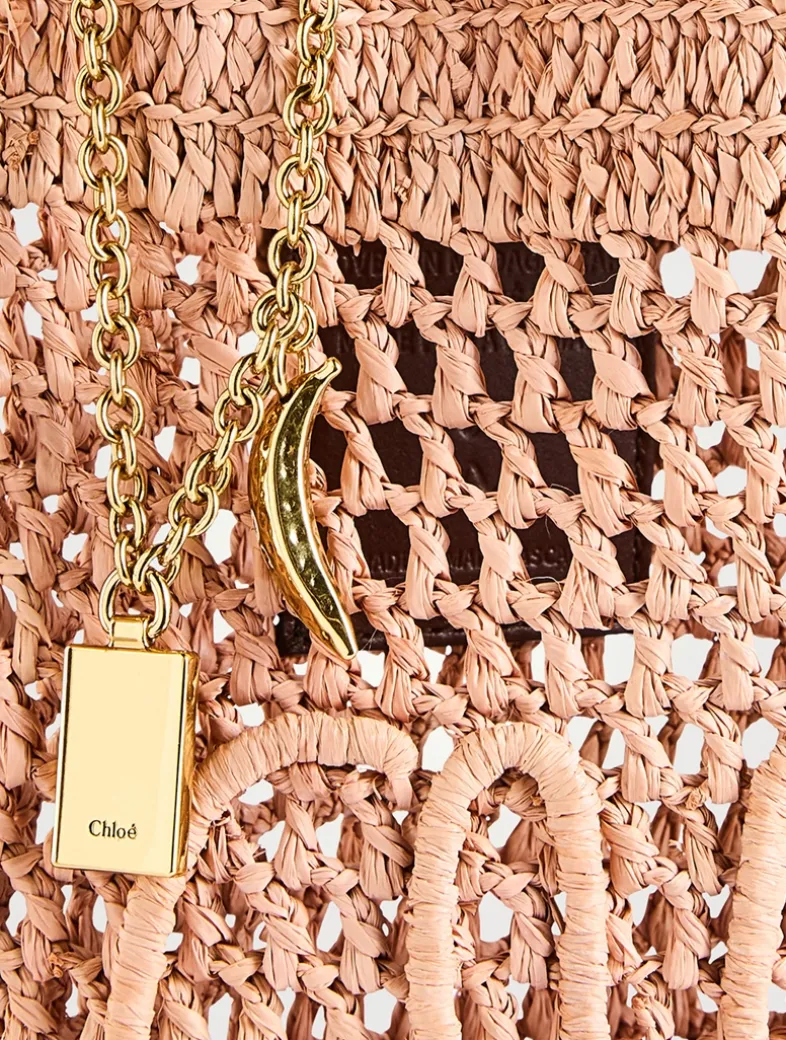 Small Summer Banana Raffia Tote Bag