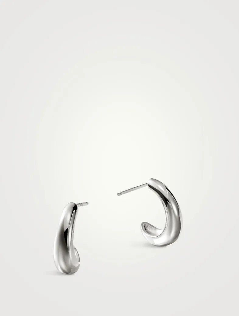 Small Surf Sterling Silver Hoop Earrings