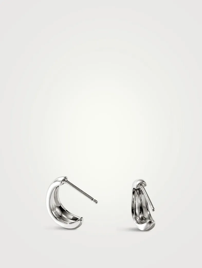 Small Surf Sterling Silver Hoop Earrings