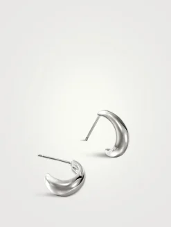 Small Surf Sterling Silver Hoop Earrings